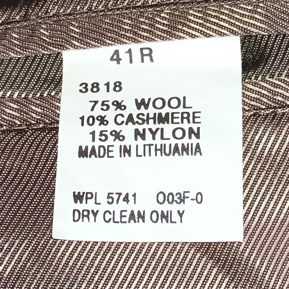 Mens Oscar de la Renta Wool Cashmere Blend 3 Button Sport Coat Size 41 Regular - Picture 10 of 12